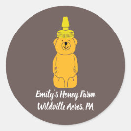 Personalisierter Honey Bear Bottle Imeppers Apires Runder Aufkleber