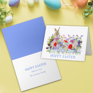 Personalisierter Hoppy Oster Hase Frühlingsblumen  Karte