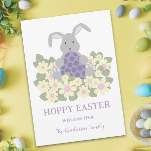 Personalisierter Hoppy Osterhase Süßer Hase Gänseb Feiertagspostkarte