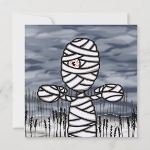 Personalisierter Horror Creepy Mummy Halloween-Par Einladung