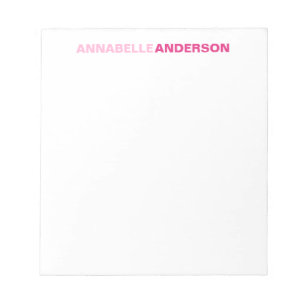 Personalisierter Hot Pink Chic Fett-Schriftart für Notizblock