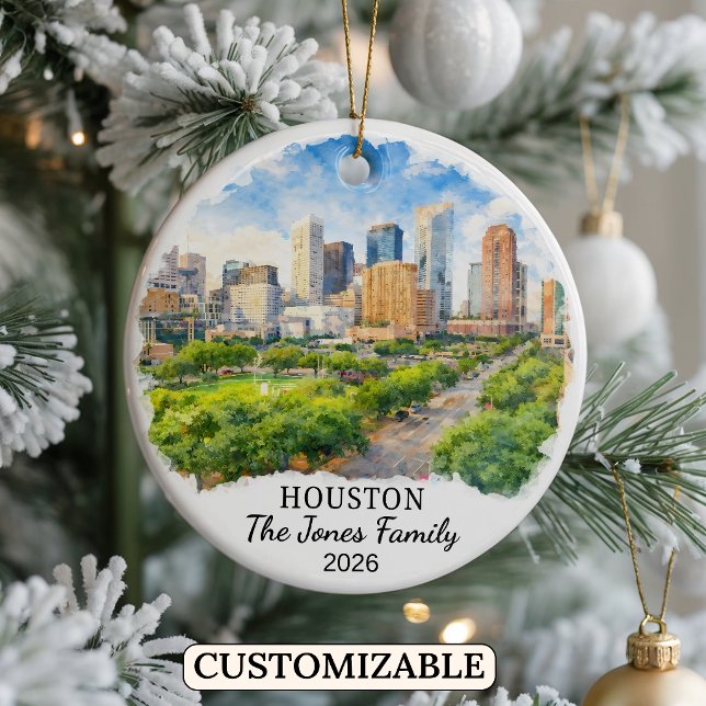 Personalisierter Houston-Schmuck, Benutzerdefinier Keramik Ornament (Von Creator hochgeladen)