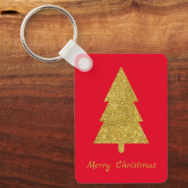 Personalisierter hübscher Goldbaum Xmas Schlüsselanhänger