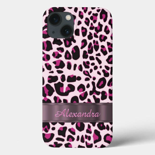 Personalisierter hübscher Leopardendruck Case-Mate iPhone Hülle (Rückseite)