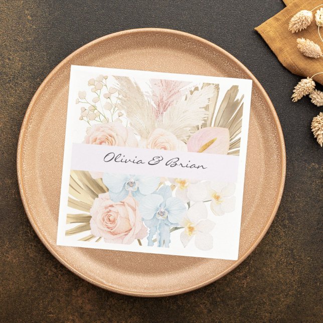 Personalisierter hübscher tropischer Blumenstrauß  Serviette (Von Creator hochgeladen)