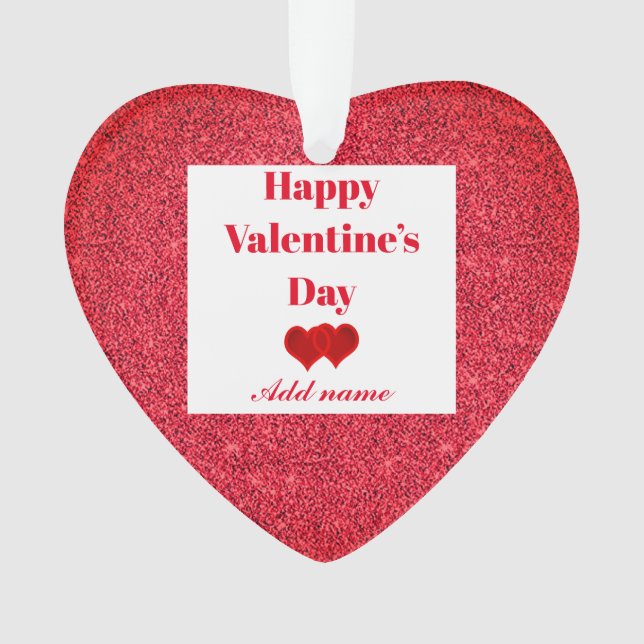 Personalisierter hübscher Valentinstag Ornament (Vorderseite)