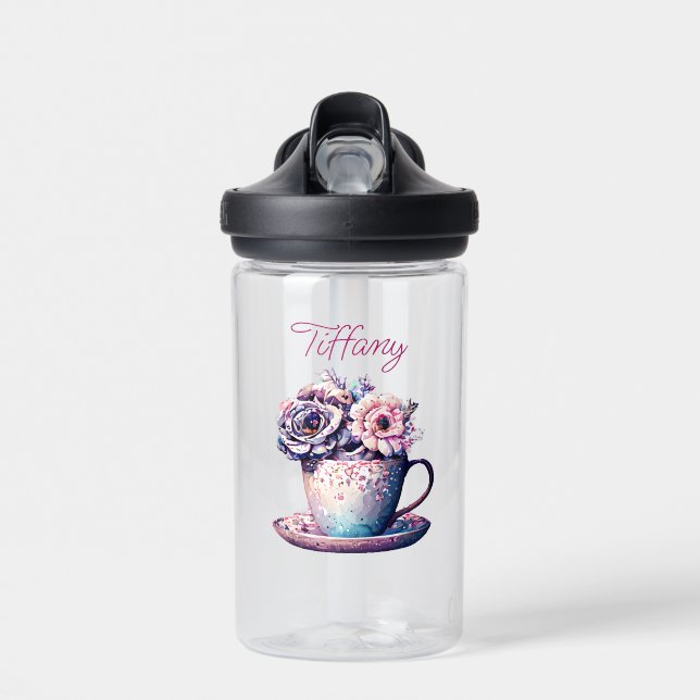 Personalisierter Hübscher Vintager Teecup der Blum Trinkflasche (Vorne)