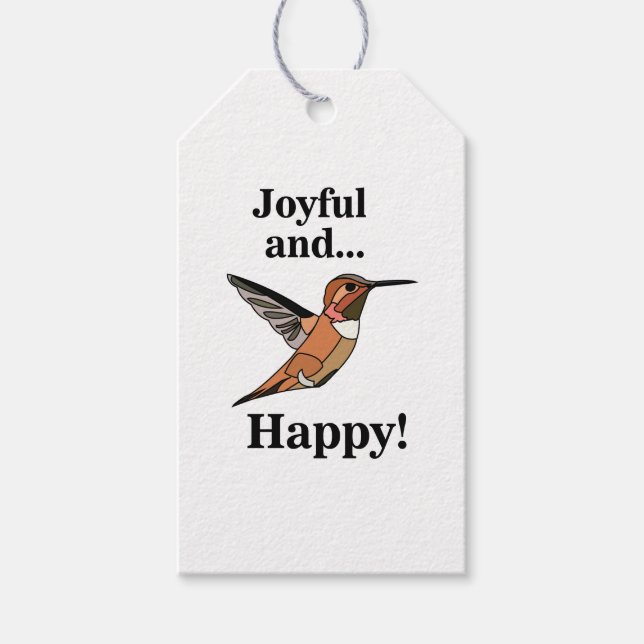 Personalisierter Hummingbird Joyful Happy Bird Lov Geschenkanhänger (Vorderseite)