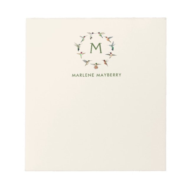 Personalisierter Hummingvogel Notizblock (Vorderseite)