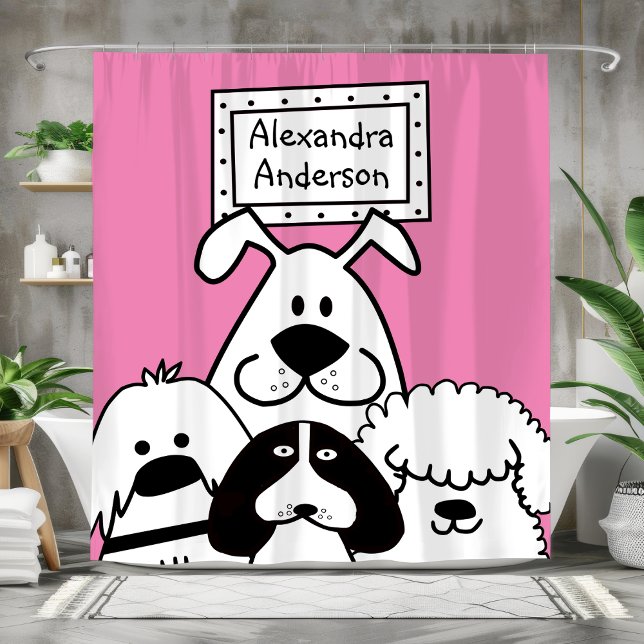 Personalisierter Hund Duschvorhang (Personalized Dog Lover's Shower Curtain)