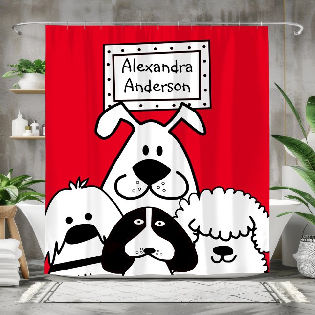 Personalisierter Hund Duschvorhang (Personalized Dog Lover's Shower Curtain)