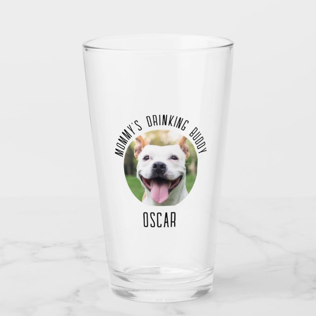 Personalisierter Hund Foto-Glass-Cup Glas (Vorderseite)