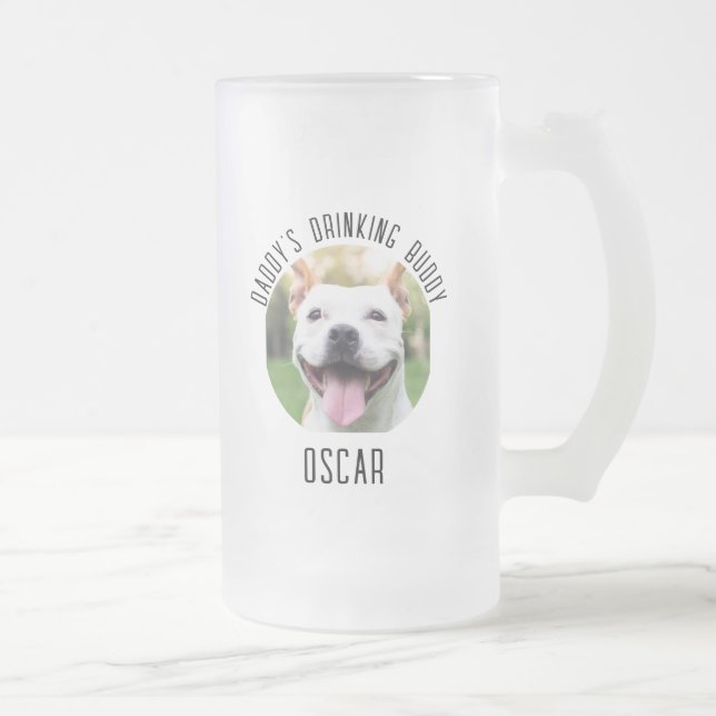 Personalisierter Hund Foto-Glass-Cup Mattglas Bierglas (Rechts)