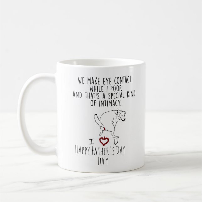 Personalisierter Hund Foto Happy Vatertag Kaffeetasse (Links)