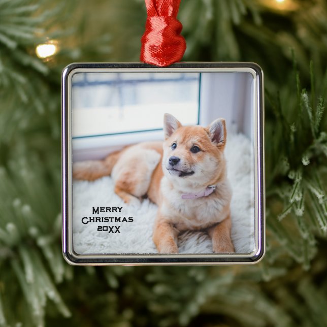 Personalisierter Hund Foto Metallschmuck Weihnacht Ornament Aus Metall (Baum)
