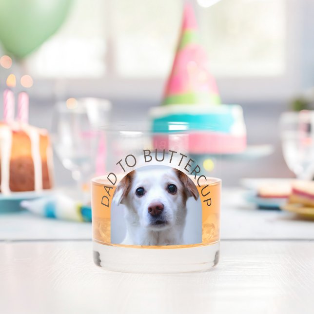 Personalisierter Hund Foto Vater zum Pet-Namen Whiskyglas (Insitu (Geburtstag))
