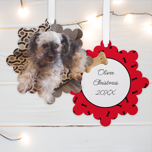 Personalisierter Hund Foto Weihnachten Ornament Karte (Von Creator hochgeladen)