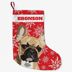 Personalisierter Hund Geschenk für Fawn Französi Kleiner Weihnachtsstrumpf