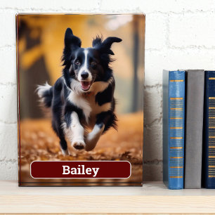 Personalisierter Hund Geschenk Pet Lover Dark Red  Fotoblock