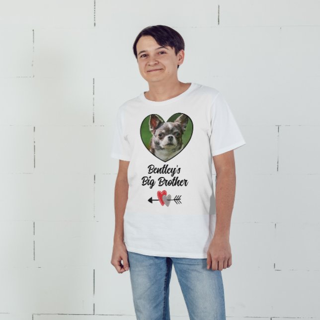 Personalisierter Hund Großbruder Foto & Text T - S T-Shirt (Von Creator hochgeladen)