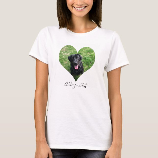Personalisierter Hund Haustiere Foto und Name  T-Shirt (Vorderseite)