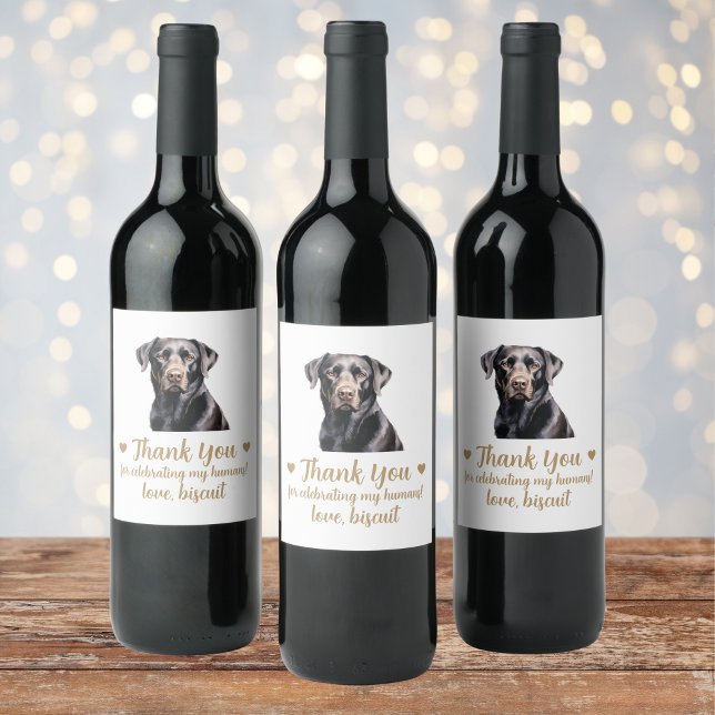 Personalisierter Hund-Hochzeitwein Weinetikett (Von Creator hochgeladen)