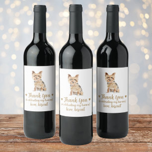 Personalisierter Hund-Hochzeitwein Weinetikett