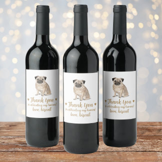Personalisierter Hund-Hochzeitwein Weinetikett