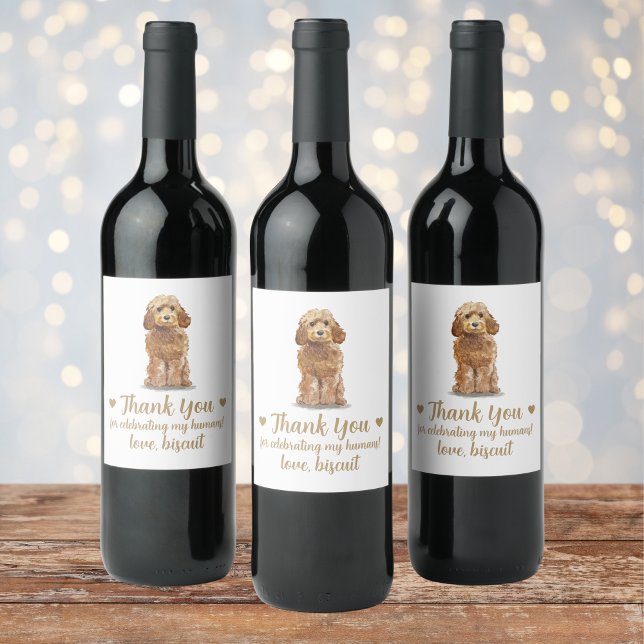 Personalisierter Hund-Hochzeitwein Weinetikett (Von Creator hochgeladen)