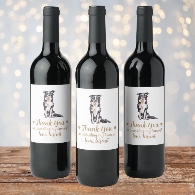 Personalisierter Hund-Hochzeitwein Weinetikett (Von Creator hochgeladen)