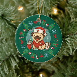 Personalisierter Hund Krankenpflege Weihnachten Ni Keramik Ornament