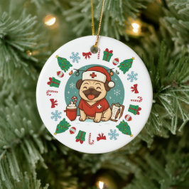 Personalisierter Hund Krankenpflege Weihnachten Ni Keramik Ornament