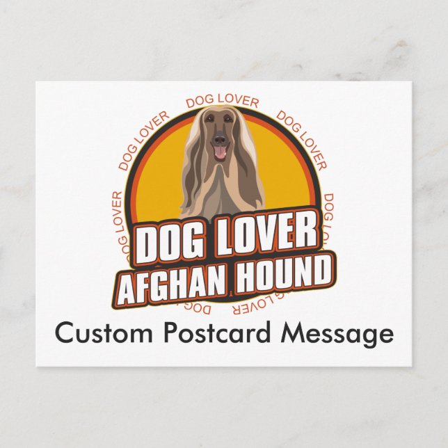 Personalisierter Hund Lover Afghan Hund Rasse Postkarte (Vorderseite)