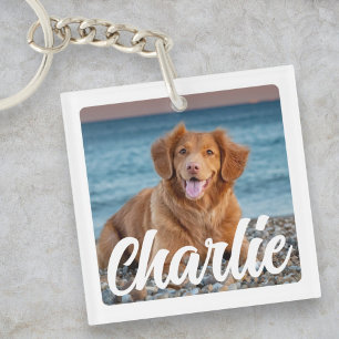 Personalisierter Hund Lover Foto Haustier Schlüsselanhänger
