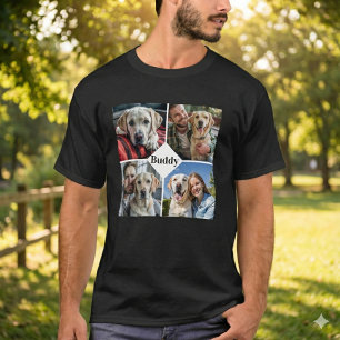 Personalisierter Hund Lover Heimtierfoto Collage T-Shirt