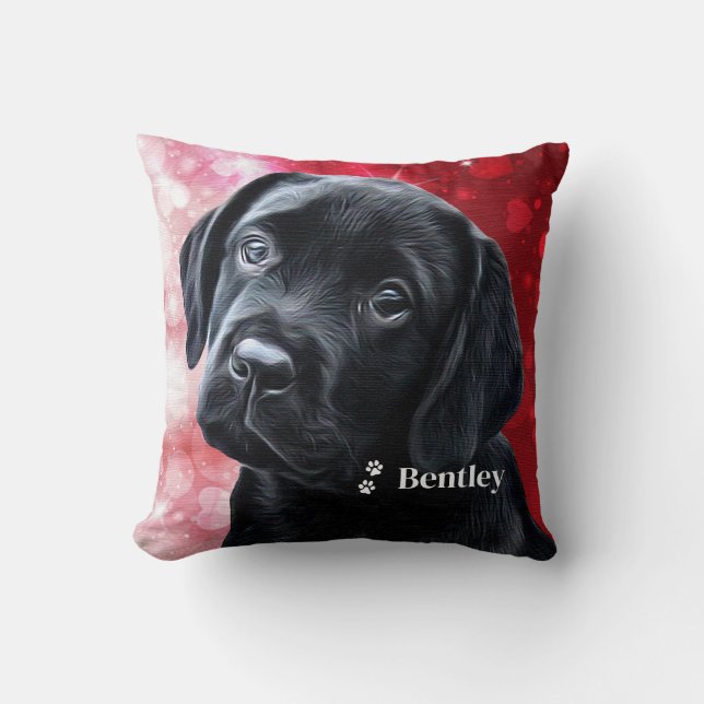 Personalisierter Hund Lover Monogram Modernes Foto Kissen (Vorderseite)