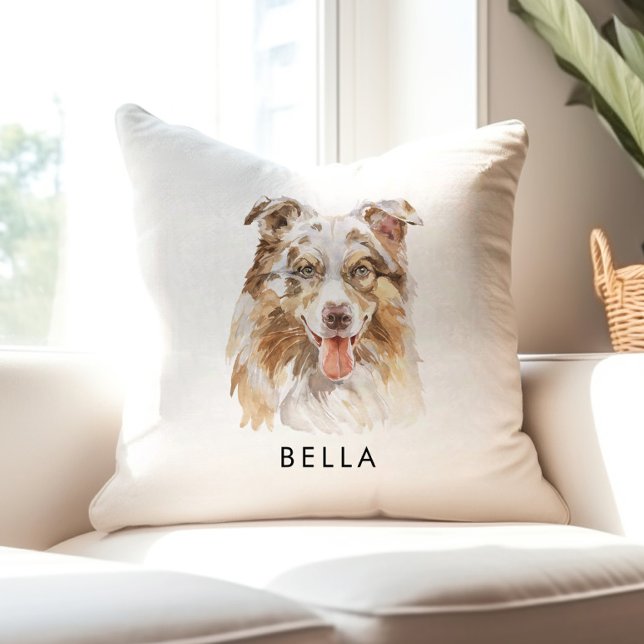 Personalisierter Hund Lover Wasserfarbe Dog Mama G Kissen (Von Creator hochgeladen)