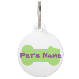 Personalisierter Hund mit grünem Kauen 2 Haustiermarke