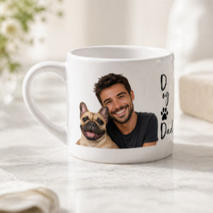 Personalisierter Hund Papa Foto-Mug   Modernes Coo Espressotasse