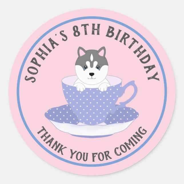 Personalisierter Hund Runder Aufkleber (Vorderseite)