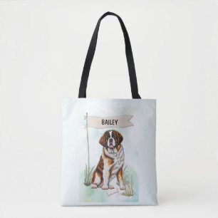 Personalisierter Hund Saint Bernard Aquarell