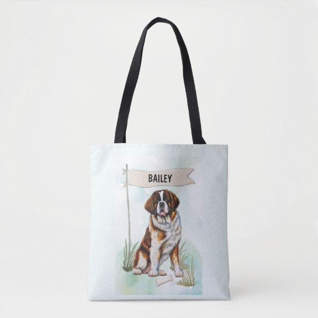 Personalisierter Hund Saint Bernard Aquarell (Vorderseite)