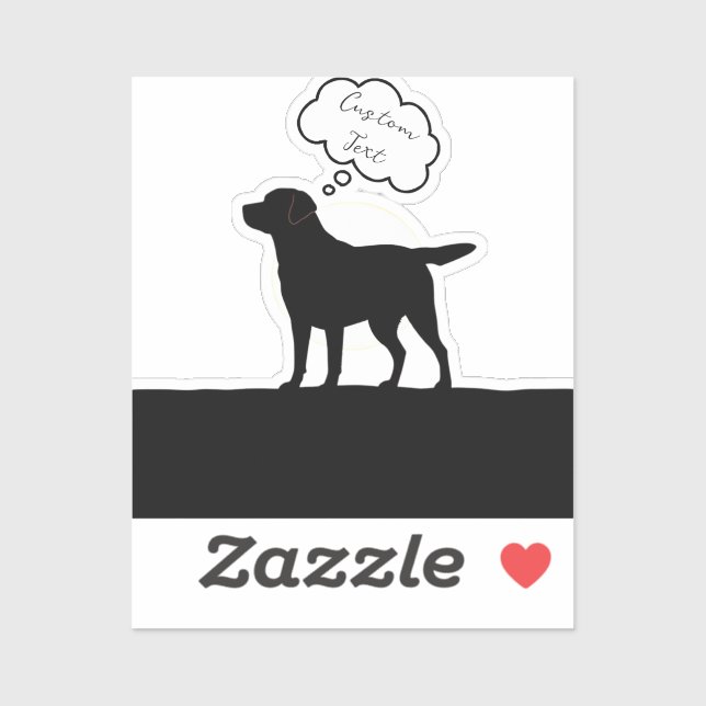 Personalisierter Hund Silhouette Notebook Aufkleber (Blatt)