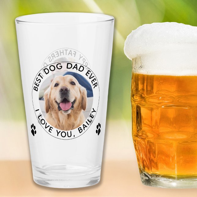 Personalisierter Hund Vater Haustier Foto Glücklic Glas (Von Creator hochgeladen)