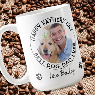 Personalisierter Hund Vater Haustier Foto Glücklic Kaffeetasse