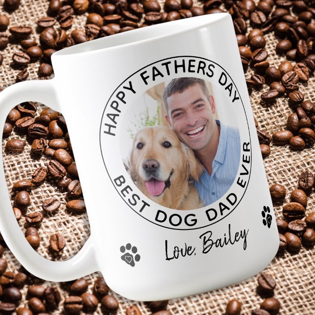 Personalisierter Hund Vater Haustier Foto Glücklic Kaffeetasse (Von Creator hochgeladen)