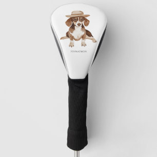 Personalisierter Hund Wasserfarbe Golf Headcover