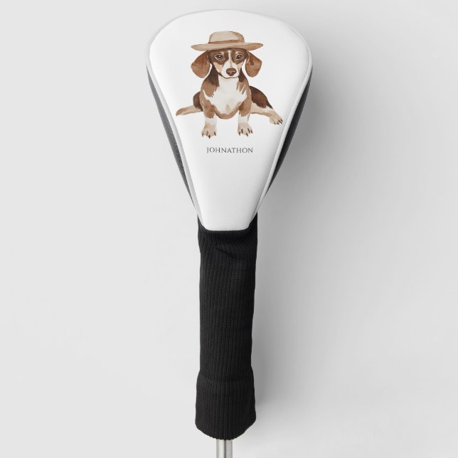 Personalisierter Hund Wasserfarbe Golf Headcover (Vorderseite)