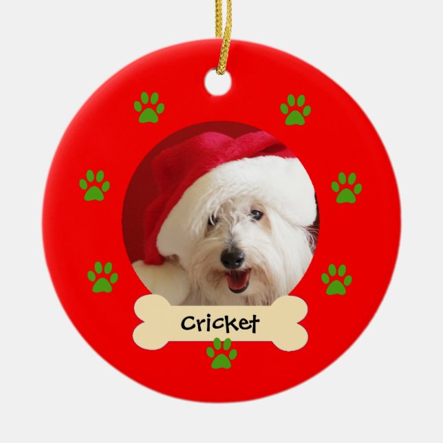 Personalisierter Hund Weihnachtsschmuck - 1 Seite (Vorne)