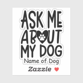 Personalisierter Hundaufkleber | Fun Dog Sticker |